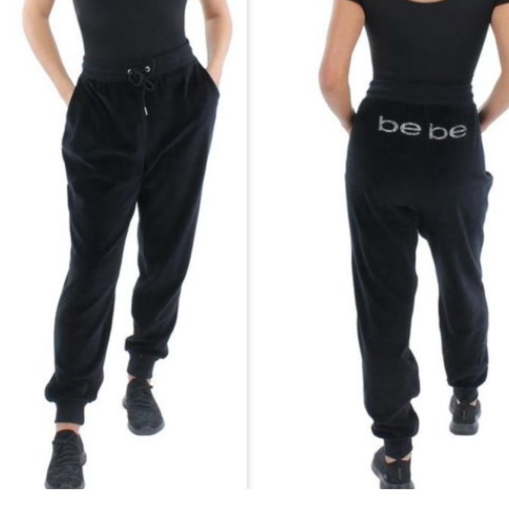 Bebe Logo Velour Joggers